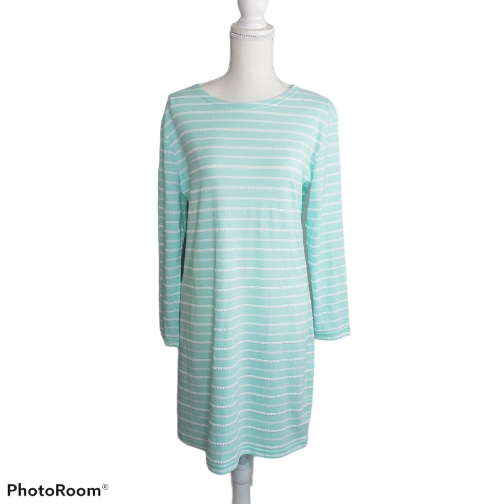NWT Sail to Sable Mint white striped shift dress M